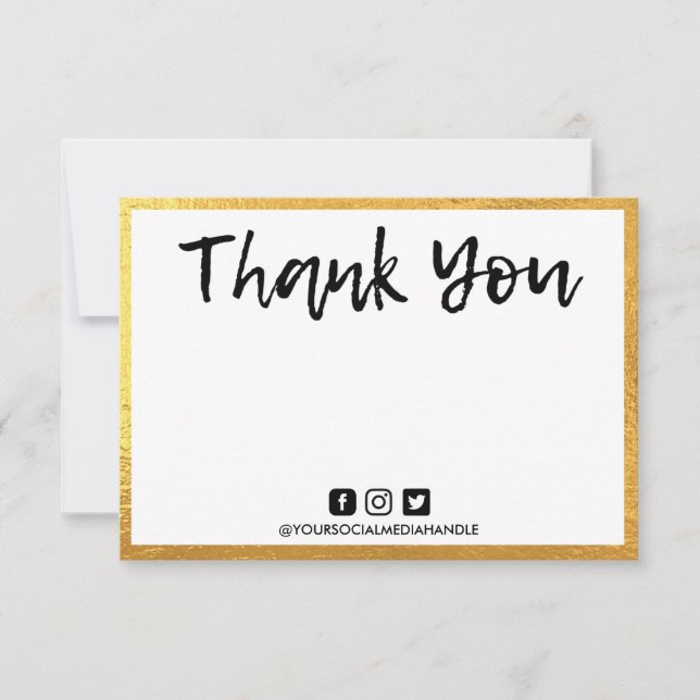 Mensagem pessoal Dourada Obrigado Media Insert (Frente)