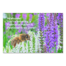 Mensagem "Pollinator Haven & Ppesticide Free Zone"
