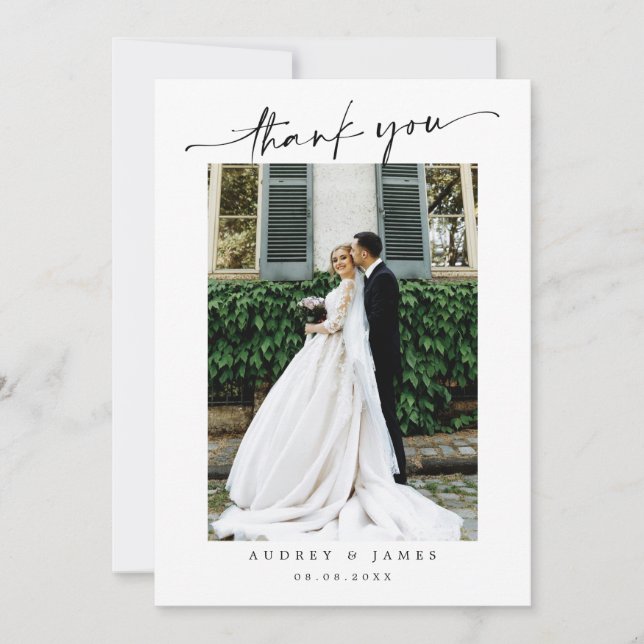 Mensagem Simples de Agradecimento de Casamento (Frente)