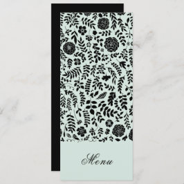 Menta | Cartões de menu Black Floral Custom Weddin