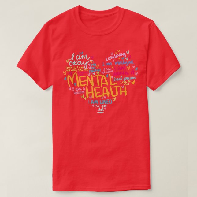Mental Health Awareness Depression Pullover Heart  (Frente do Design)