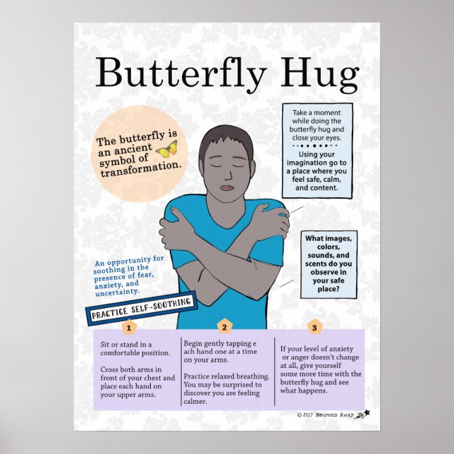 Mental Health Butterfly Poster para Adultos (Frente)