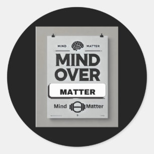 Mente sobre o adesivo de mantras motivacional