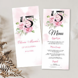 Menu 15 Birthday Quinceanera Russo Floral