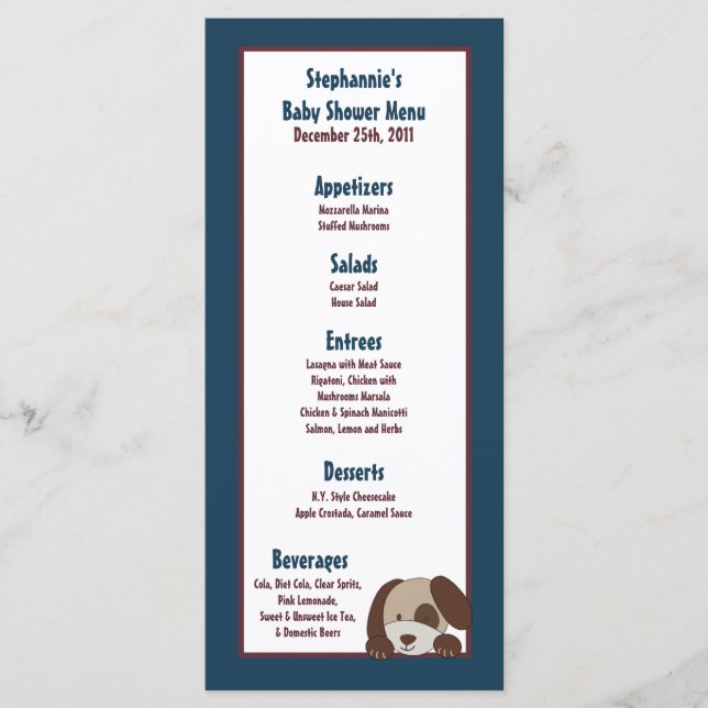 Menu 25 esportes do cão de filhote de cachorro da liga (Frente)