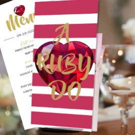 Menu 40º Aniversário de Casamento A Ruby Do Celebration