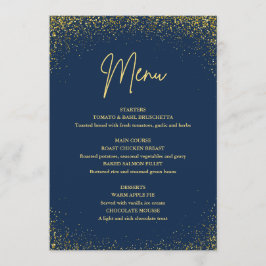 Menu 75th birthday Navy Gold Glitter