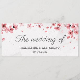Menu A cereja rosa elegante floresce o casamento de
