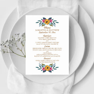 Menu A Coleção de Casamentos Brancos Floral Wreath