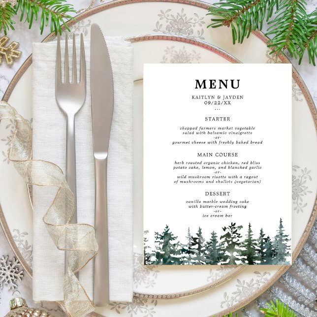 Menu A Coleção de Casamentos da Floresta de Pinheiros d (Criador carregado)