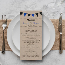 Menu A Coleção de Casamentos de Bunting Azul Moderno
