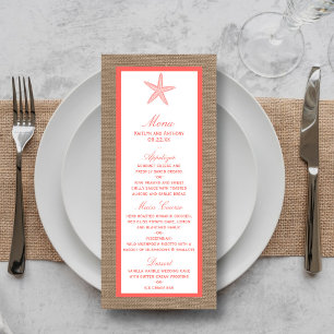 Menu A Coleção de Casamentos de Praia do Peixe-Estrel