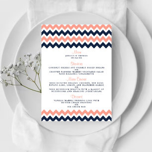 Menu A Coleção de Casamentos Moderno Chevron - Rosa e M