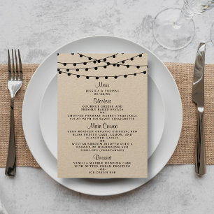 Menu A Coleção de Casamentos Rustic Kraft String Lights