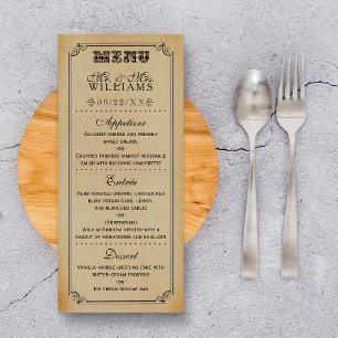 Menu A coleção de casamentos vitorianos Steampunk