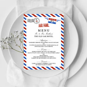 Menu A coleção moderna do casamento do correio aéreo