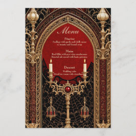 Menu A escura elegância do estilo gótico.