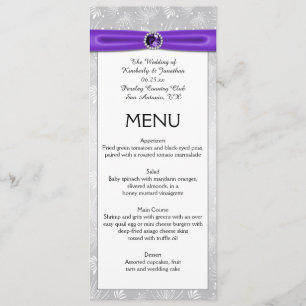 Menu A estrela roxa de prata das fitas de pedras