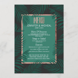Menu A palmeira verde sae rosa preto do casamento