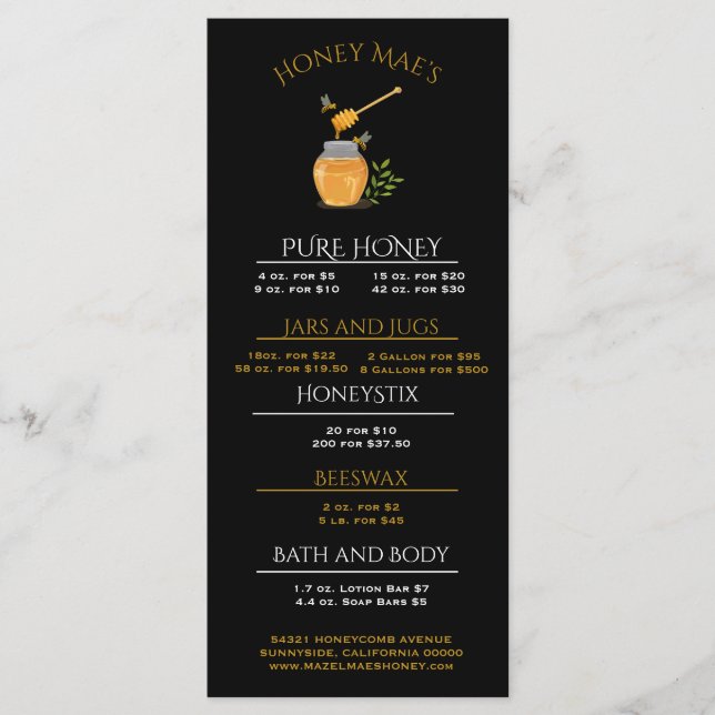 Menu Abeille Apicultor Vintage (Frente)
