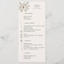 Menu Abóbora Aquarela Rústica Eucalipto Casamento de Ou