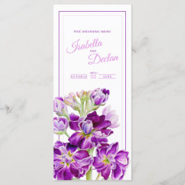 Menu Abóbora de cor d'água púrpura flores de caserna