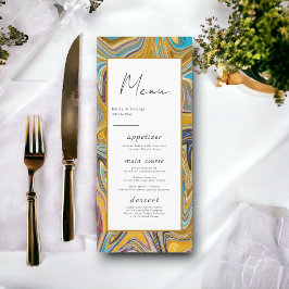 Menu Abstrato de Tipografia Elegante Casamento de Artér