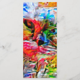 Menu Abstrato Expressionista Colorida Cat Art Impressão