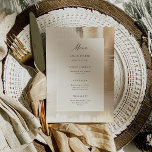 Menu Abstrato ouro | Casamento Elegante<br><div class="desc">Este cartão de cardápio de casamento glamouroso e moderno apresenta caligrafia e uma elegante aparência de abstrato dourado,  com uma estrutura central de bege de marfim neutro e macio.</div>