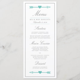 Menu Adorável Arrows Janto de Casamento / Teal & Cinza