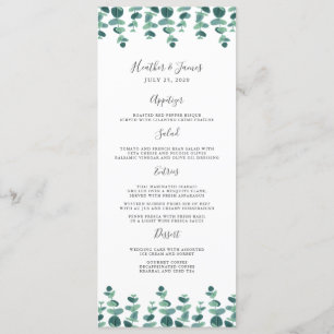 Menu Adorável Casamento Eucalyptus