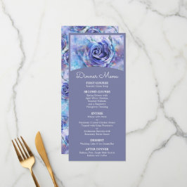 Menu Adorável Rosa de Aquarela