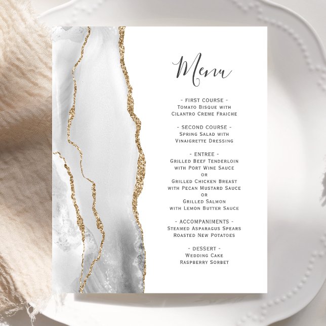 Menu Agate Wedding da Cinza Dourada do Orçamento (Criador carregado)