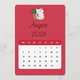 Menu Agosto De 2024 Fique Sozinho No Calendário De Gato