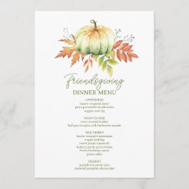Menu Agradeço a amizade minimalista abençoada