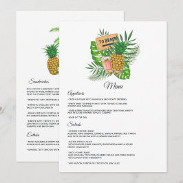Menu Aloha Tropical Luau Beach Wedding