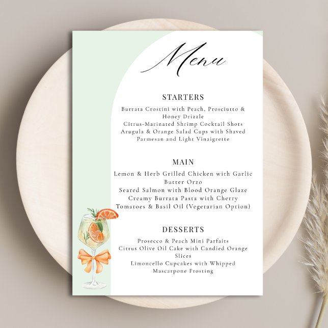 Menu Amor À Primeira Spritz Arco Verde Chá de Noiva (Criador carregado)