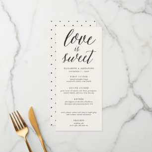 Menu Amor é doce Casamento Clássico de Caligrafia