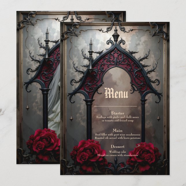 Menu Amor Eterno Gótico  (Frente/Verso)