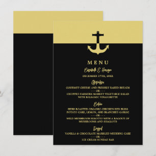 Menu Âncora Náutica - Dourado Negro - Casamento de Prai
