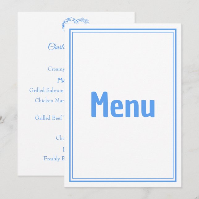 Menu Anéis Entrelaçados Minimal Costeiro (Frente/Verso)