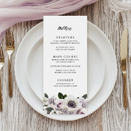 Menu Anêmona Branca e Chá de panela Floral Roxo