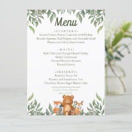 Menu Animais selvagens de Floresta Única