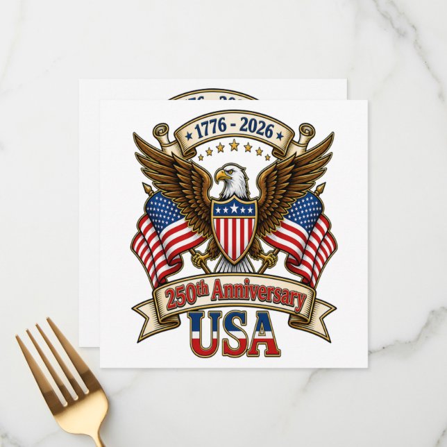 Menu Aniversário de 250 anos dos EUA (Frente/Verso In Situ)