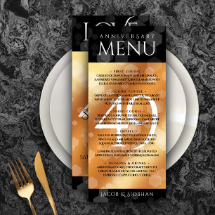 Menu Aniversário de Casamento de Cobre Elegante 49º