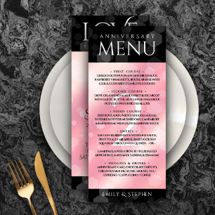 Menu Aniversário de Casamento do Rosa Quartz Elegante