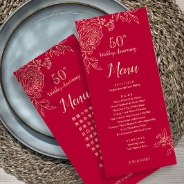 Menu Aniversário de Casamento Ranunculus Bilíngue