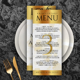 Menu Aniversário do Casamento de Couro do Elegante
