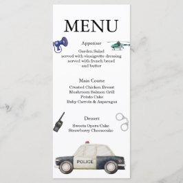 Menu Aniversário Infantil Polícia Fashion