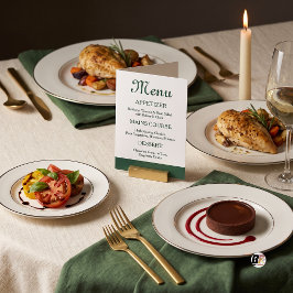 Menu Appetizer Minimalist Layout Forest Green